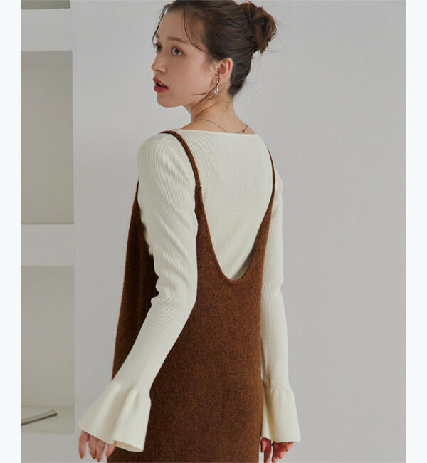 titivate「ボートネックベルスリーブニット」|ニット・セーター|