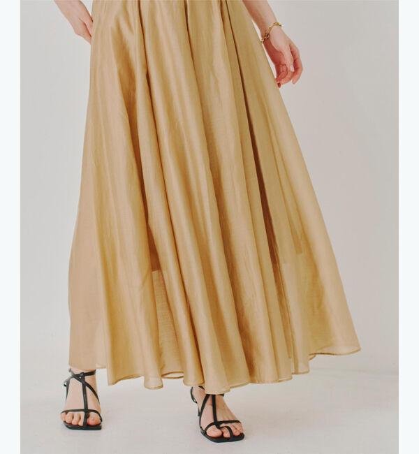 titivate「シアータックギャザースカート」|スカート|ベージュ