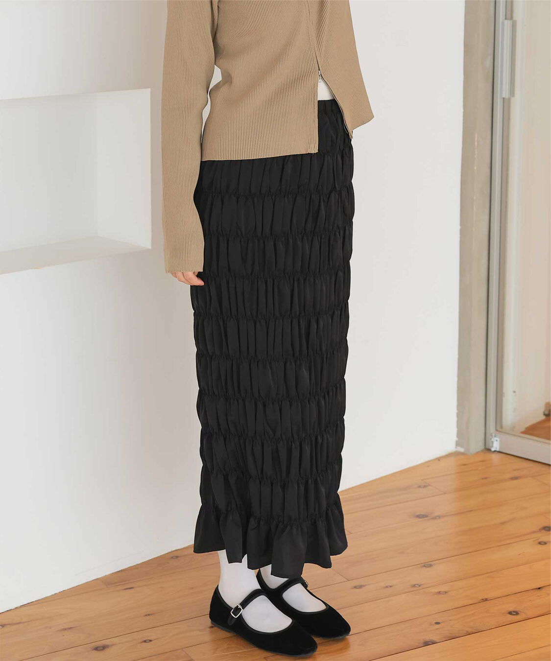 titivate「シャーリングIラインスカート」|スカート|