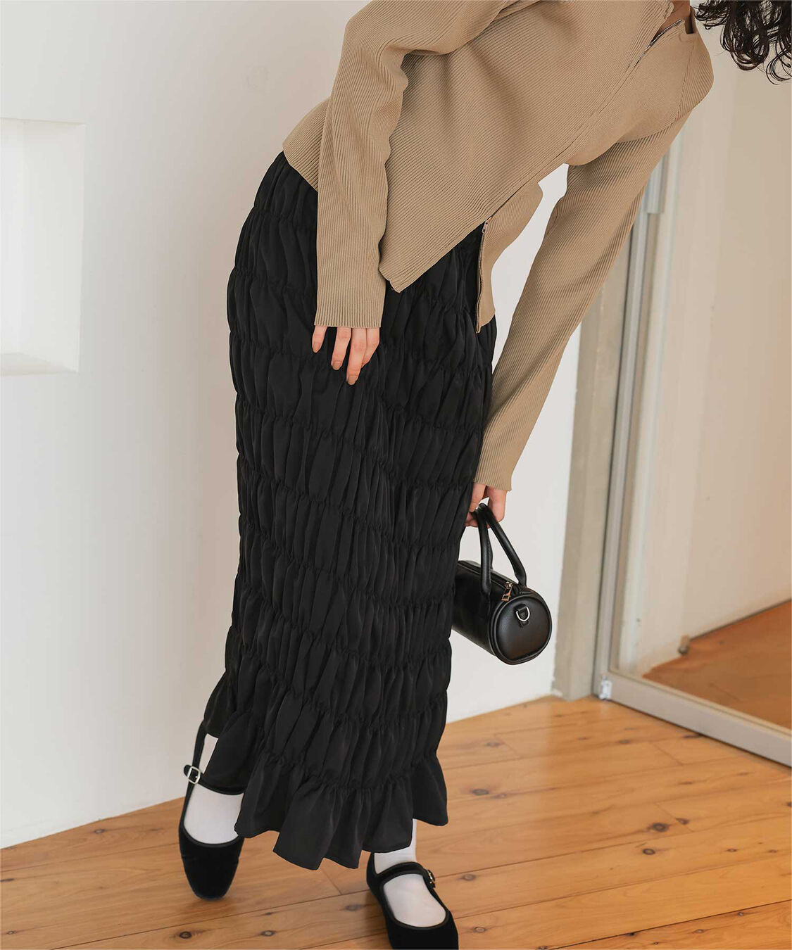 titivate「シャーリングIラインスカート」|スカート|