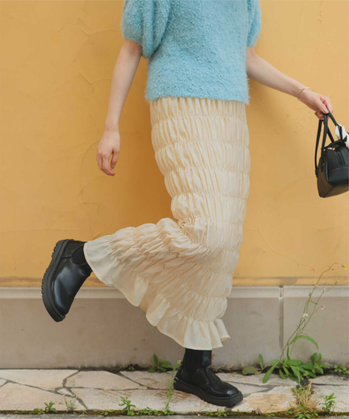 titivate「シャーリングIラインスカート」|スカート|アイボリー