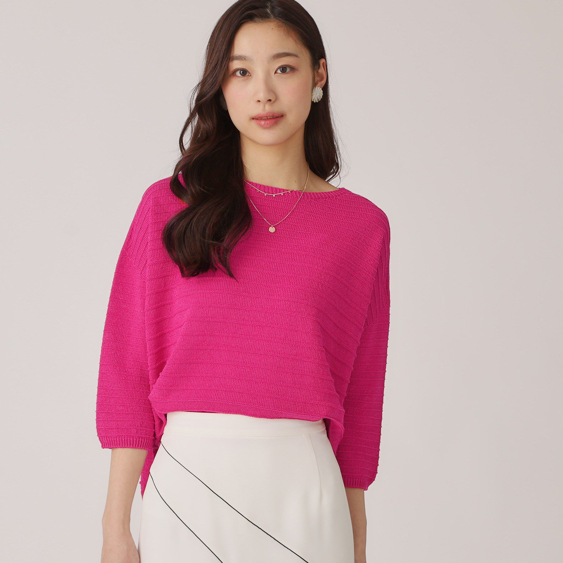 COUP DE CHANCE「【洗える／日本製】ざっくり編み柄ニットトップス」|ニット・セーター|