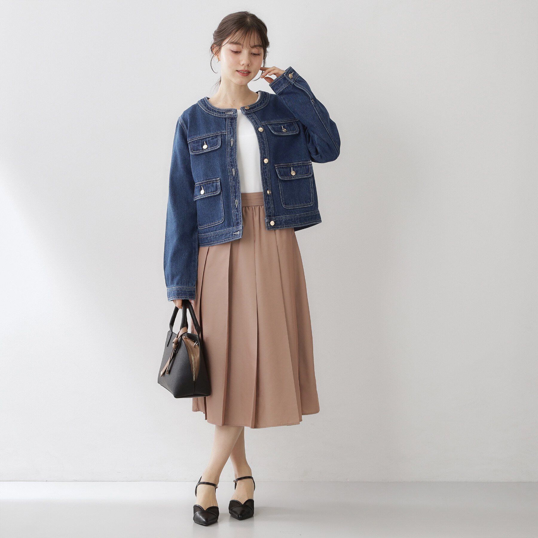 index「ミニマルノーカラーデニムジャケット【洗濯機OK】」|デニムジャケット|