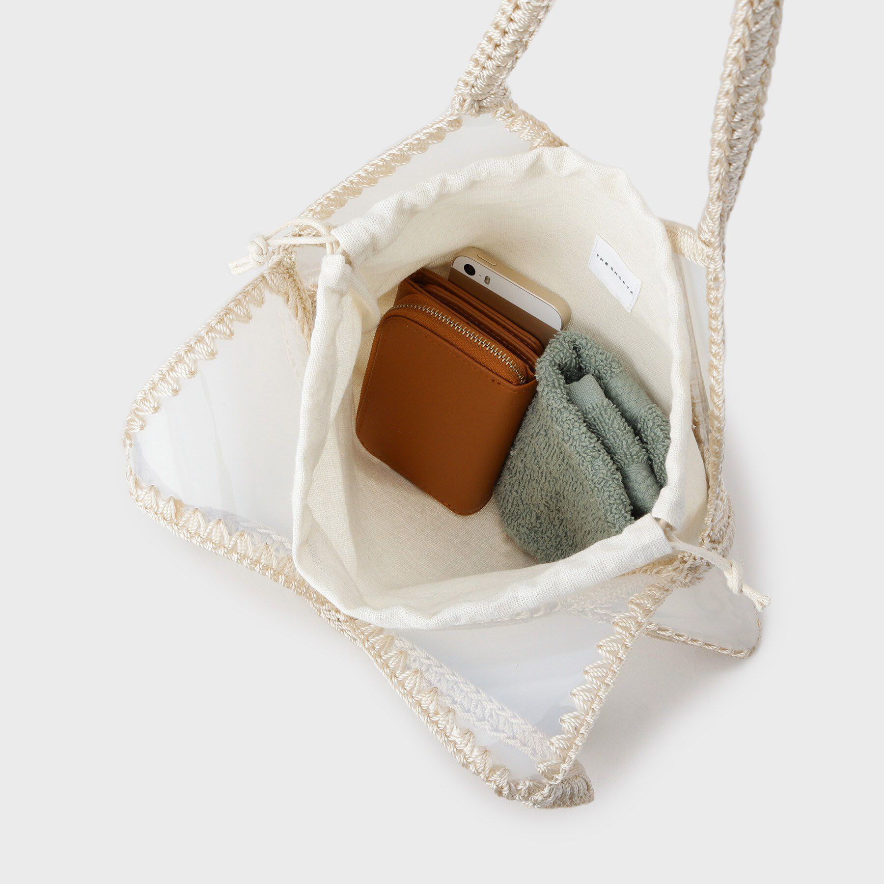 THE SHOP TK「透け感を楽しめる PVC&times;鍵針切り替えバッグ」|トートバッグ|