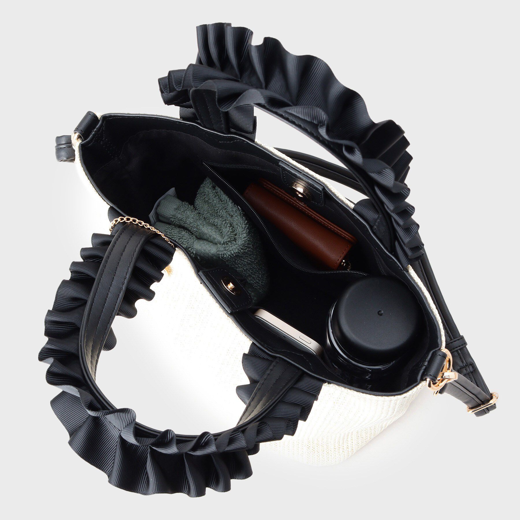 THE SHOP TK「雑材フリルハンドルトートバッグ」|トートバッグ|