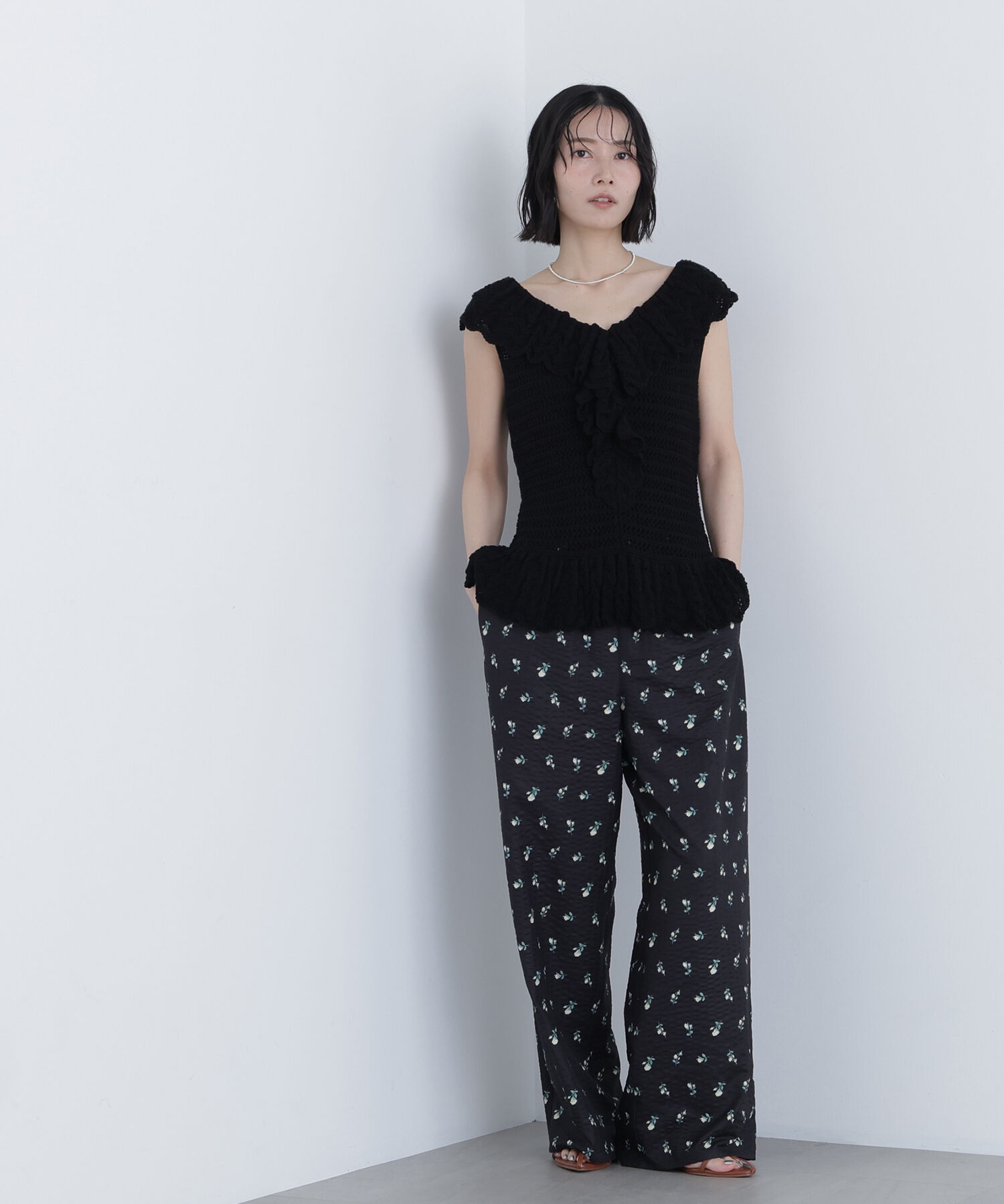  「〈N.〉柄編みラッフルニット」|ニット・セーター|