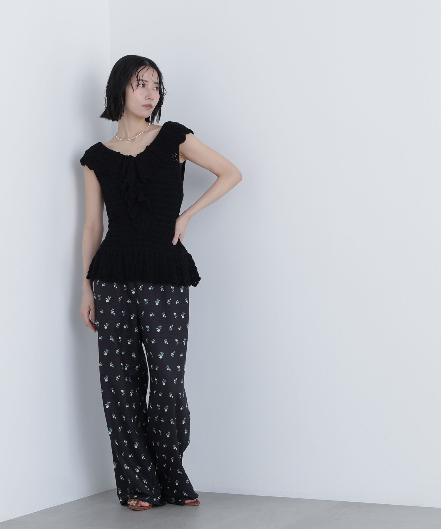  「〈N.〉柄編みラッフルニット」|ニット・セーター|