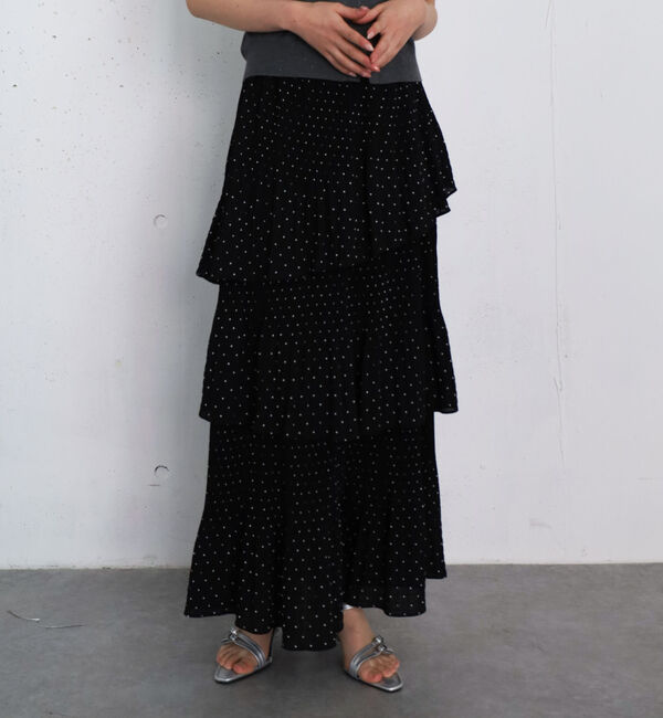 archives「ドットプリーツフリルティアードスカート」|スカート|