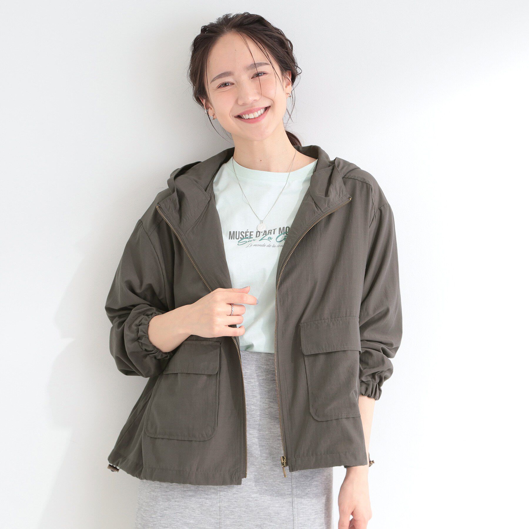 SHOO･LA･RUE「【UV】シアーフーディーブルゾン」|ブルゾン・スタジャン|