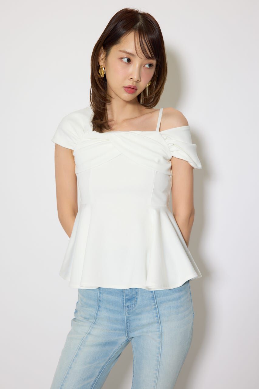rienda「ワンショルペプラムカットトップス」|Tシャツ・カットソー|