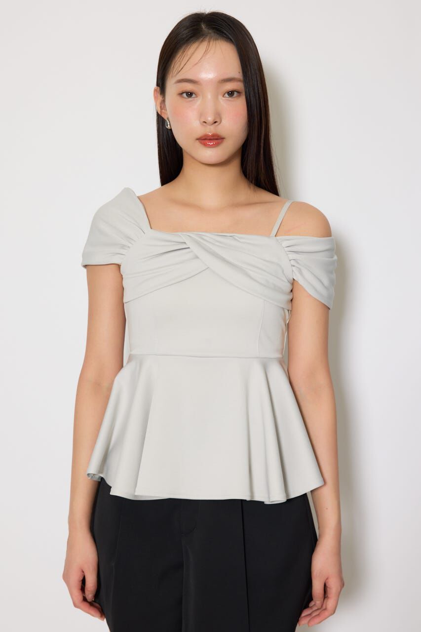 rienda「ワンショルペプラムカットトップス」|Tシャツ・カットソー|