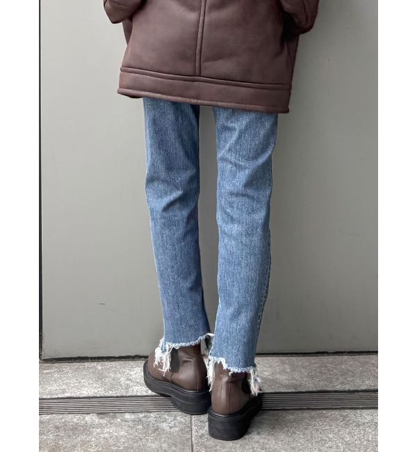 Ungrid「ヘムデザインストレッチデニム」|デニム|