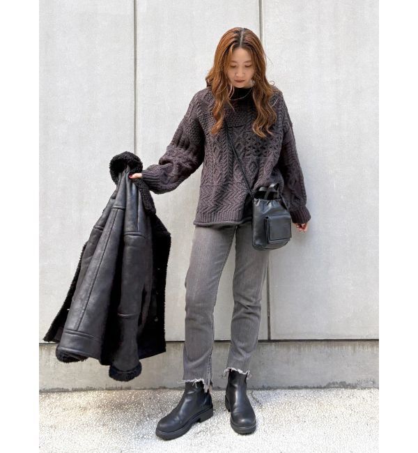 Ungrid「ヘムデザインストレッチデニム」|デニム|