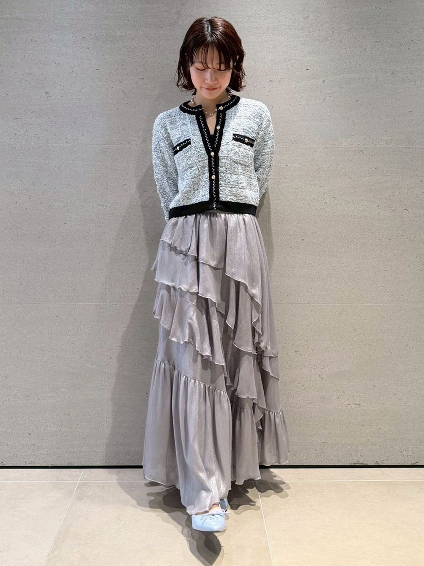 LILY BROWN「ツイードニットカーディガン」|カーディガン|