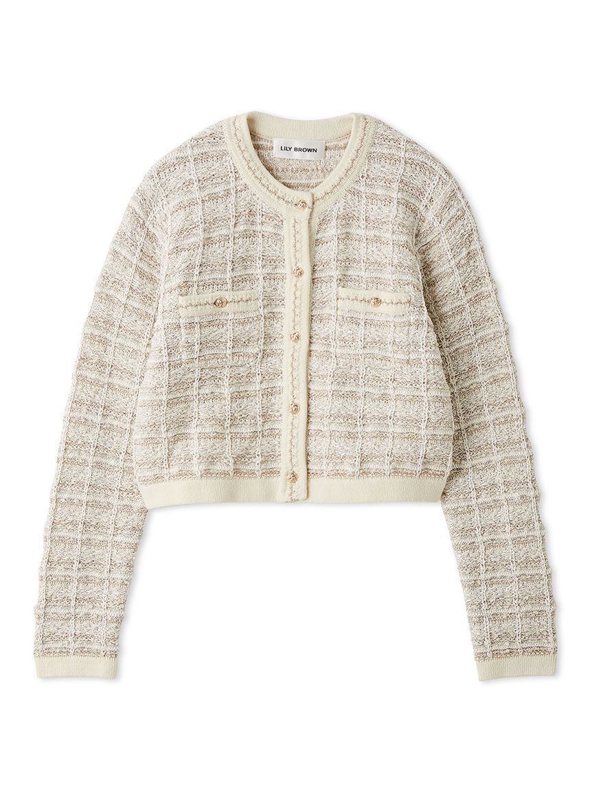 LILY BROWN「ツイードニットカーディガン」|カーディガン|