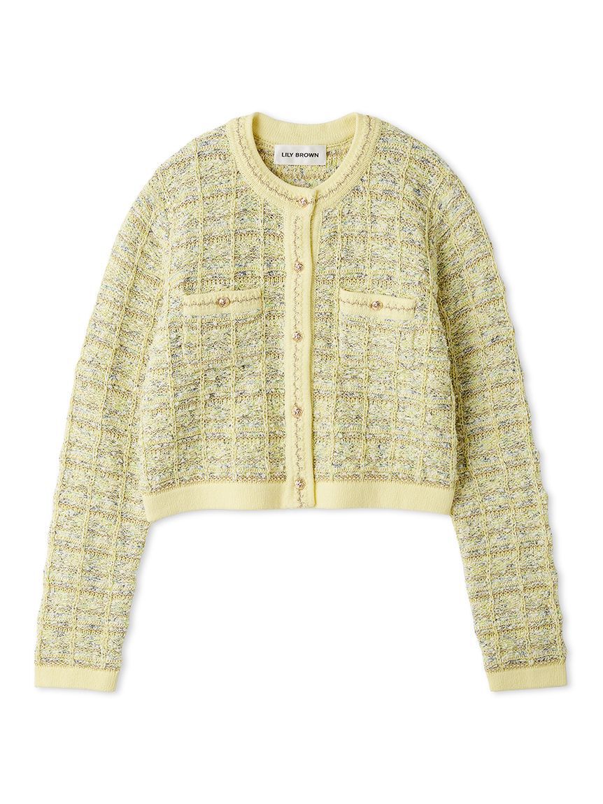LILY BROWN「ツイードニットカーディガン」|カーディガン|