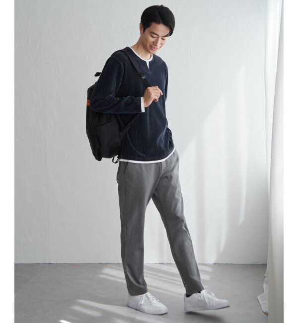 ikka「カットコールキーネックフェイクプルオーバー」|パーカー|