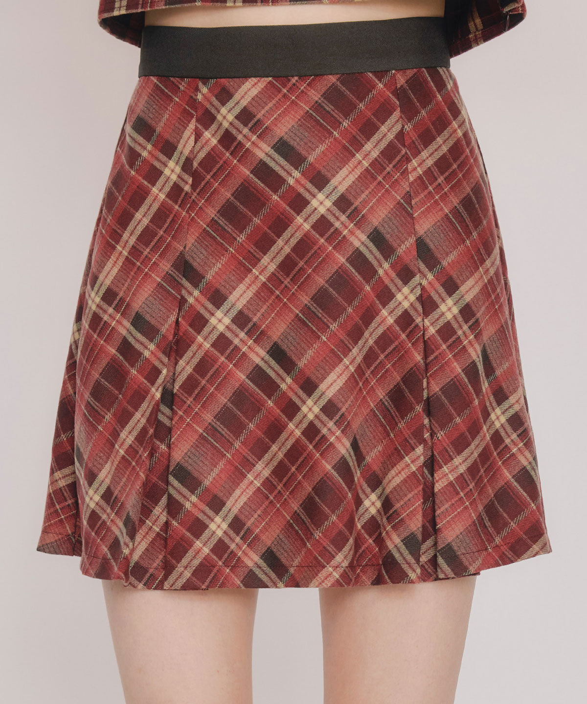 REDYAZEL「バイアスチェックショートブラウス&times;プリーツミニスカートセットアップ」|ワンピース|