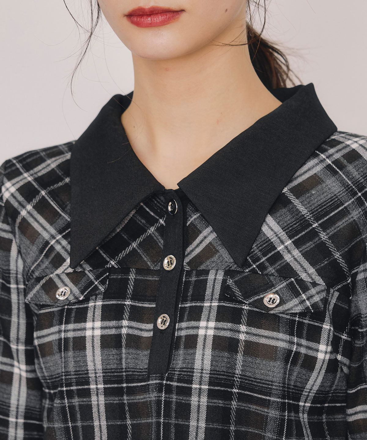 REDYAZEL「バイアスチェックショートブラウス&times;プリーツミニスカートセットアップ」|ワンピース|