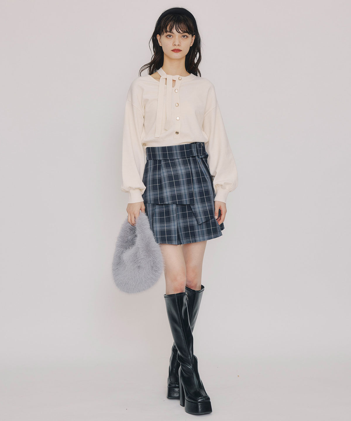 REDYAZEL「アシメカットデザインニットプルオーバー」|ニット・セーター|