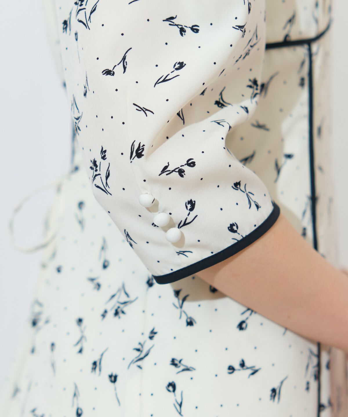 WILLSELECTION「フラワードットパイピングフレアワンピース」|ワンピース|