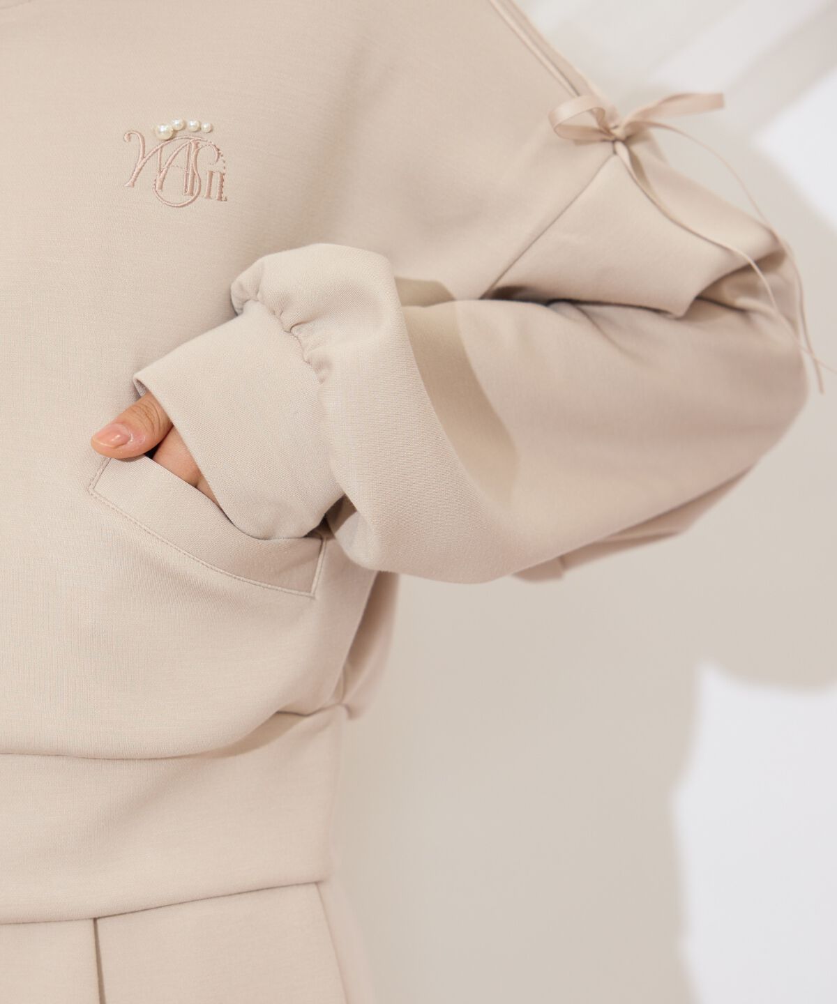 WILLSELECTION「ロゴ刺繍リボントラックジャケット」|パーカー|