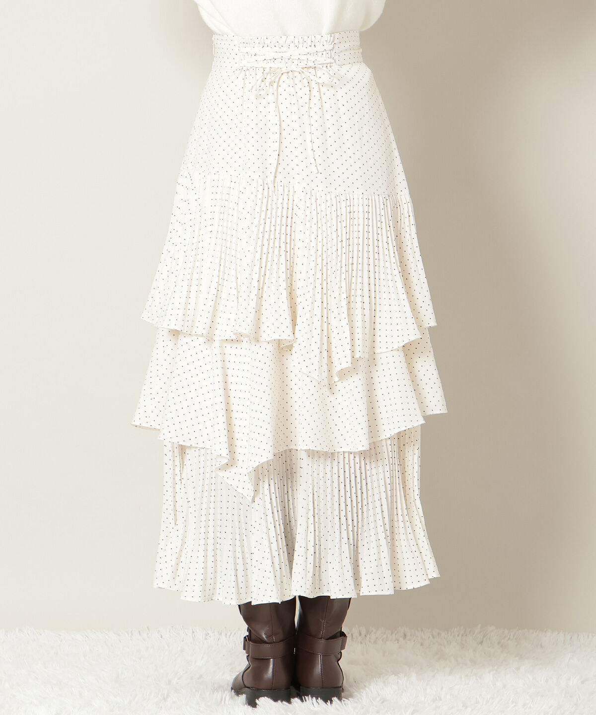 WILLSELECTION「プリーツシフォンティアードスカート」|フレア|
