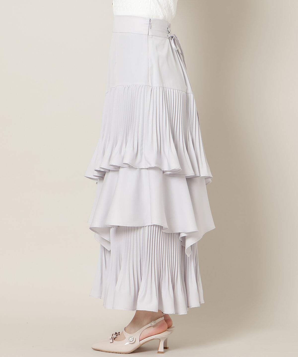 WILLSELECTION「プリーツシフォンティアードスカート」|フレア|
