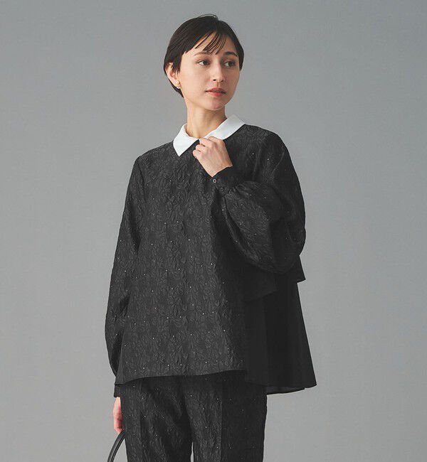 UNITED ARROWS「GISHA 2トーン ジャガード ブラウス」|シャツ・ブラウス|
