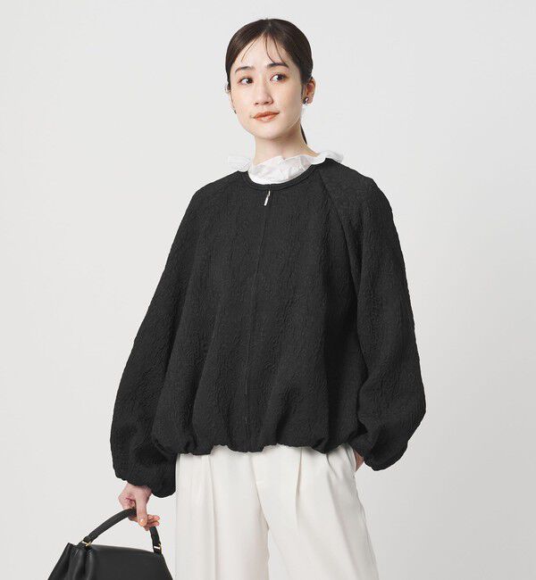 UNITED ARROWS「ジャガード ブルゾン」|ブルゾン・スタジャン|BLACK