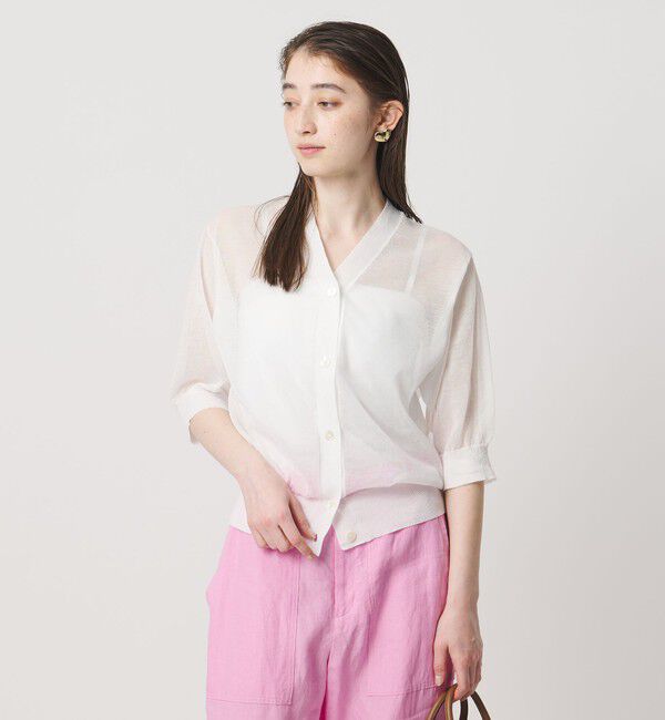 UNITED ARROWS「シアー Vネック カーディガン ‐ウォッシャブル‐」|カーディガン|