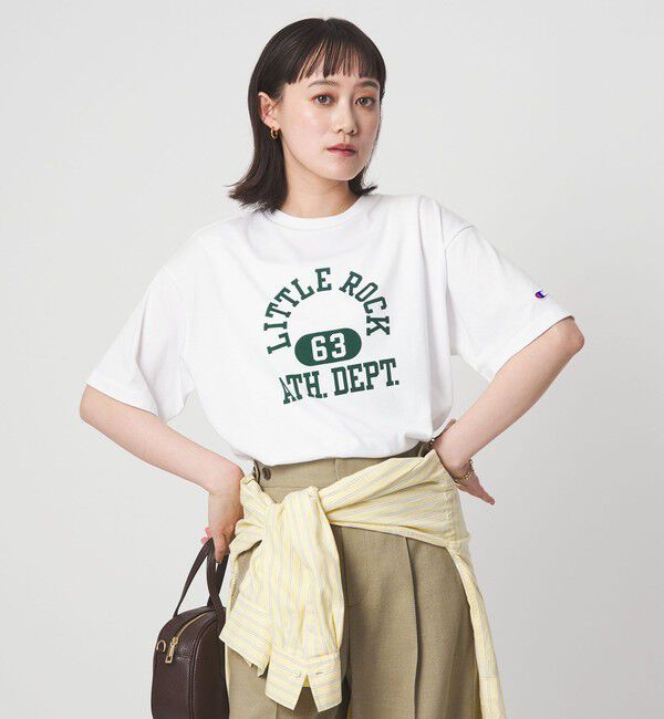 UNITED ARROWS green label relaxing「【別注】＜Champion＞プリント Tシャツ」|Tシャツ・カットソー|OFF WHITE