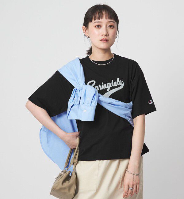 UNITED ARROWS green label relaxing「【別注】＜Champion＞プリント Tシャツ」|Tシャツ・カットソー|BLACK