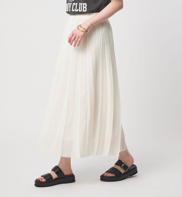 UNITED ARROWS green label relaxing「シアー ガーゼ プリーツスカート」|フレア|