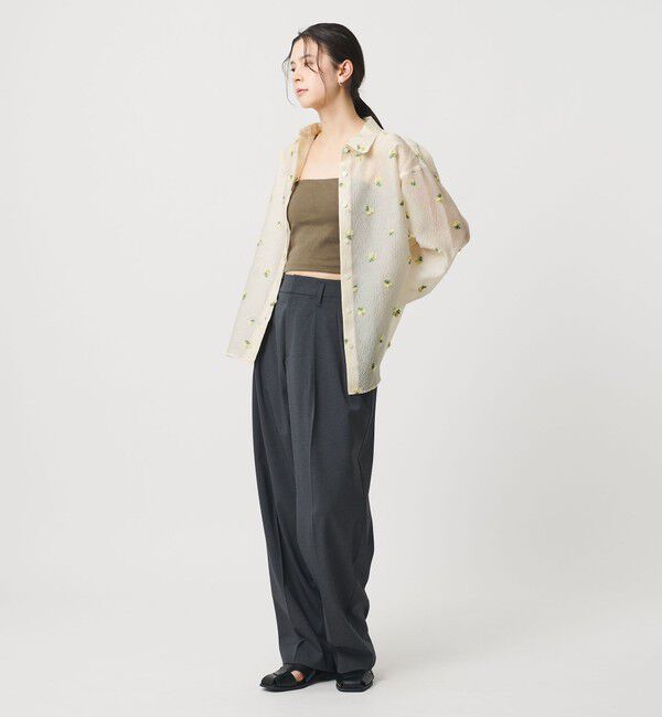 BEAUTY&YOUTH UNITED ARROWS「フラワーモチーフ ジャガード シャツ ウォッシャブル」|シャツ・ブラウス|