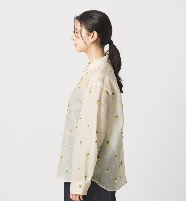 BEAUTY&YOUTH UNITED ARROWS「フラワーモチーフ ジャガード シャツ ウォッシャブル」|シャツ・ブラウス|