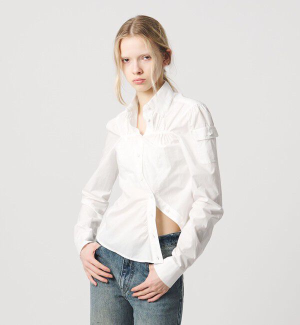ATTISESSION「＜ATTISESSION＞コットン ギャザー ヨーク シャツ」|シャツ・ブラウス|