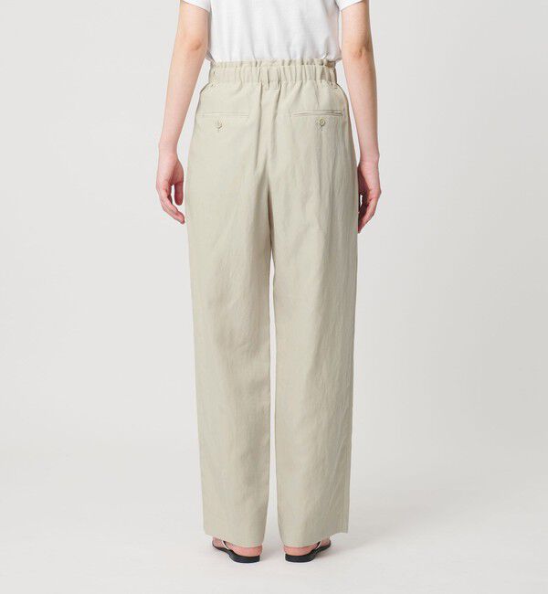 BEAUTY&YOUTH UNITED ARROWS「麻ブレンド バックゴム タック ワイドパンツ」|チノ|