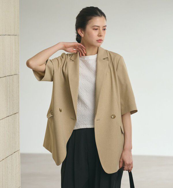 BEAUTY&YOUTH UNITED ARROWS「ハーフスリーブ ジャケット 吸水速乾 防シワ」|テーラードジャケット|BEIGE