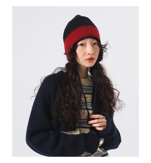 BEAMSBOY「2トーン イヤー キャップ」|その他|BLACK