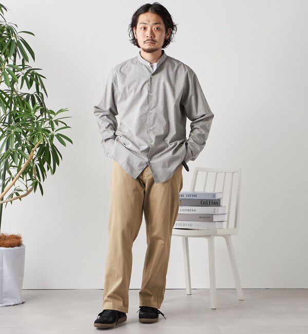 SHIPS any「SHIPS any: ストライプ / ソリッド リラックス バンドカラー シャツ 25AW◇」|シャツ・ブラウス|