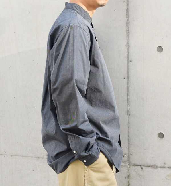 SHIPS any「SHIPS any: ストライプ / ソリッド リラックス バンドカラー シャツ 25AW◇」|シャツ・ブラウス|