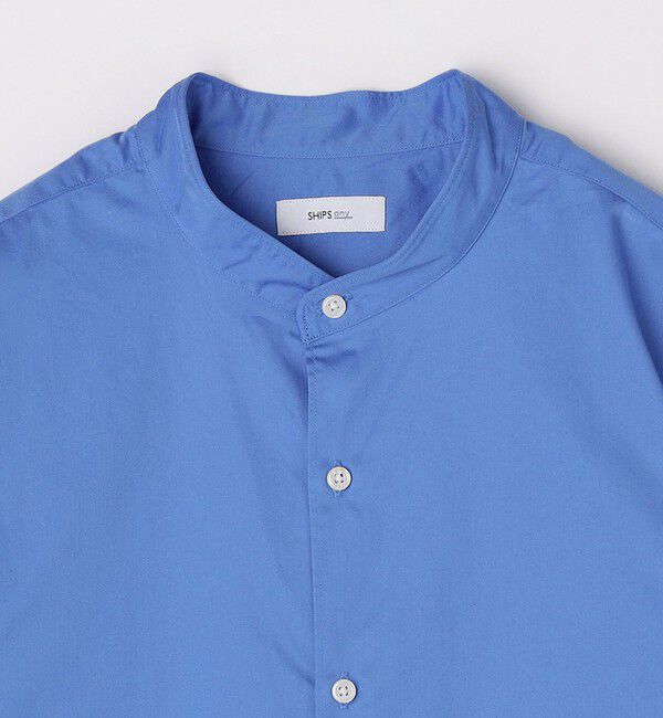 SHIPS any「SHIPS any: ストライプ / ソリッド リラックス バンドカラー シャツ 25AW◇」|シャツ・ブラウス|