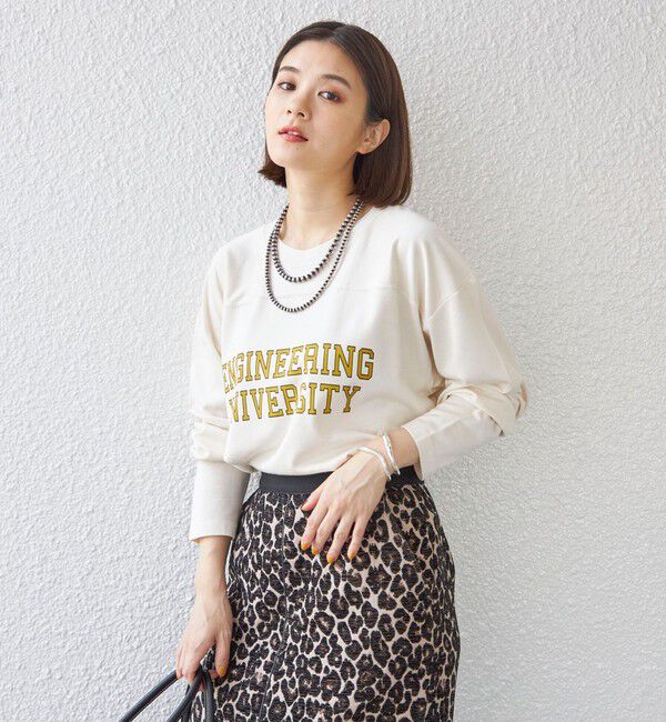 SHIPS for women「〈洗濯機可能〉Odub:フットボール TEE◇」|Tシャツ・カットソー|