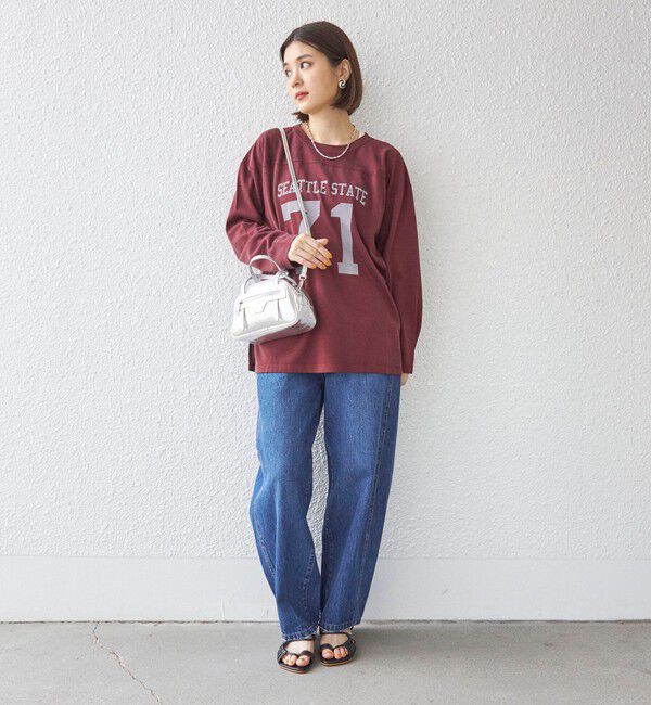 SHIPS for women「〈洗濯機可能〉Odub:フットボール TEE◇」|Tシャツ・カットソー|