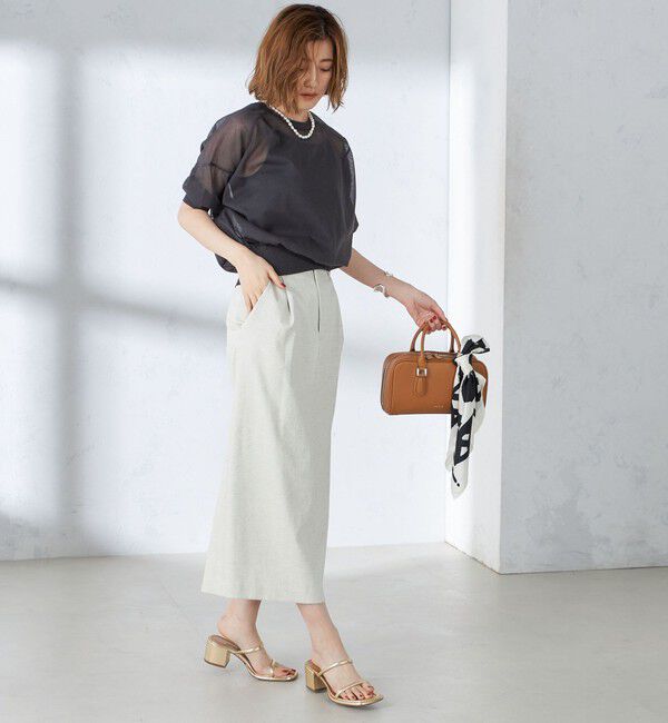 SHIPS for women「〈手洗い可能〉シアー ラメ 半袖 サマー ニット」|ニット・セーター|