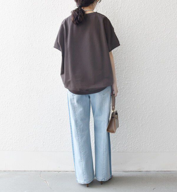 SHIPS any「《一部予約》【WEB限定】SHIPS any:〈洗濯機可能〉インレイ コクーン ショートスリーブ プルオーバー」|Tシャツ・カットソー|