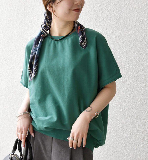 SHIPS any「《一部予約》【WEB限定】SHIPS any:〈洗濯機可能〉インレイ コクーン ショートスリーブ プルオーバー」|Tシャツ・カットソー|