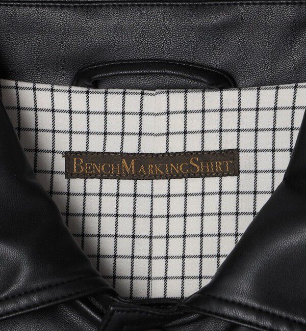 SHIPS「BENCH MARKING SHIRT: 合成皮革 カーコート」|ブルゾン・スタジャン|
