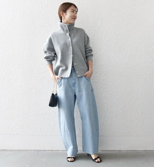 SHIPS any「SHIPS any:〈手洗い可能〉サカリバ スナップ スタンドカラー ブルゾン カットソー」|Tシャツ・カットソー|